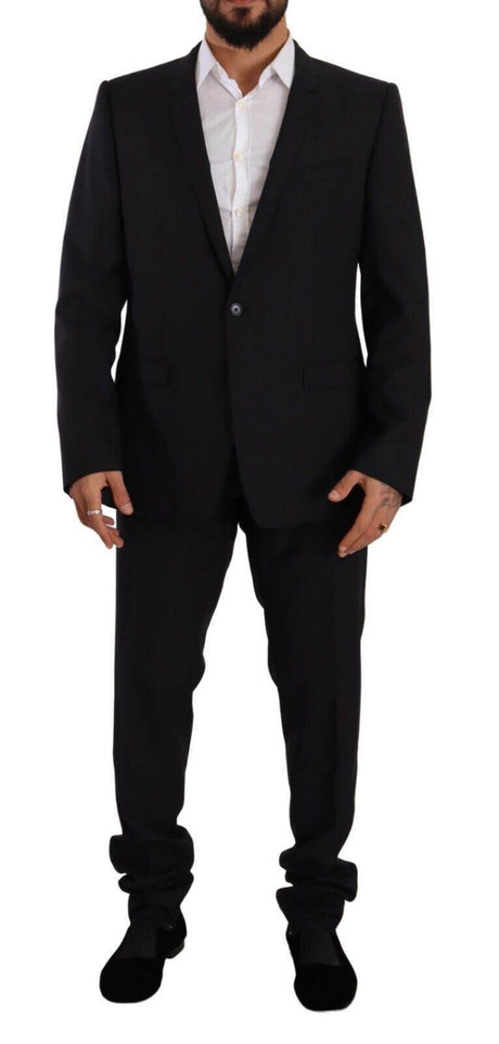 Dolce & Gabbana Blue GOLD Wool Single Breasted 2 Piece Suit - Hilstor