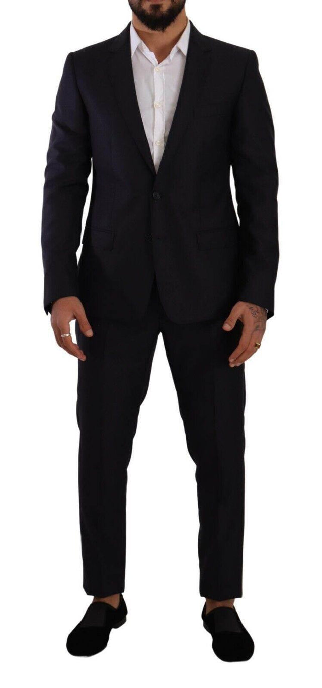 Dolce & Gabbana Blue MARTINI Slim fit 2 Piece Coat Suit - Hilstor