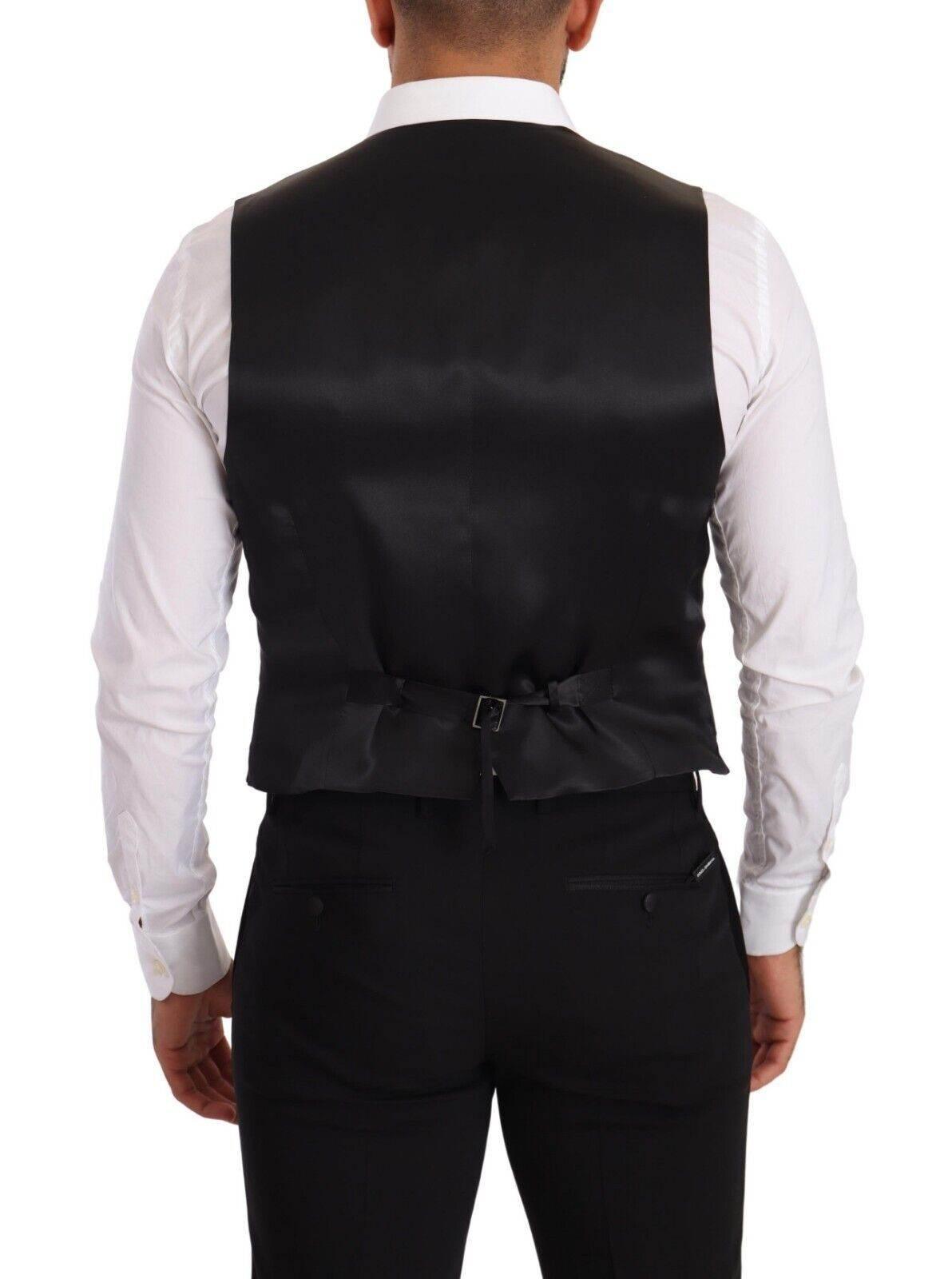 Dolce & Gabbana Gray Silk Slim Fit Waistcoat Formal Vest - Hilstor