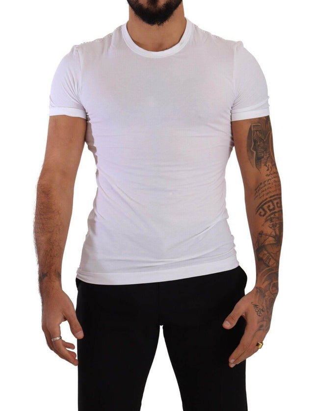 Dolce & Gabbana White Round Neck Cotton Stretch T-shirt Underwear - Hilstor