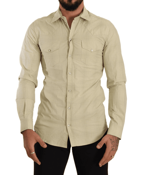 Dolce & Gabbana Elegant Sicilia Checkered Cotton Shirt - Hilstor