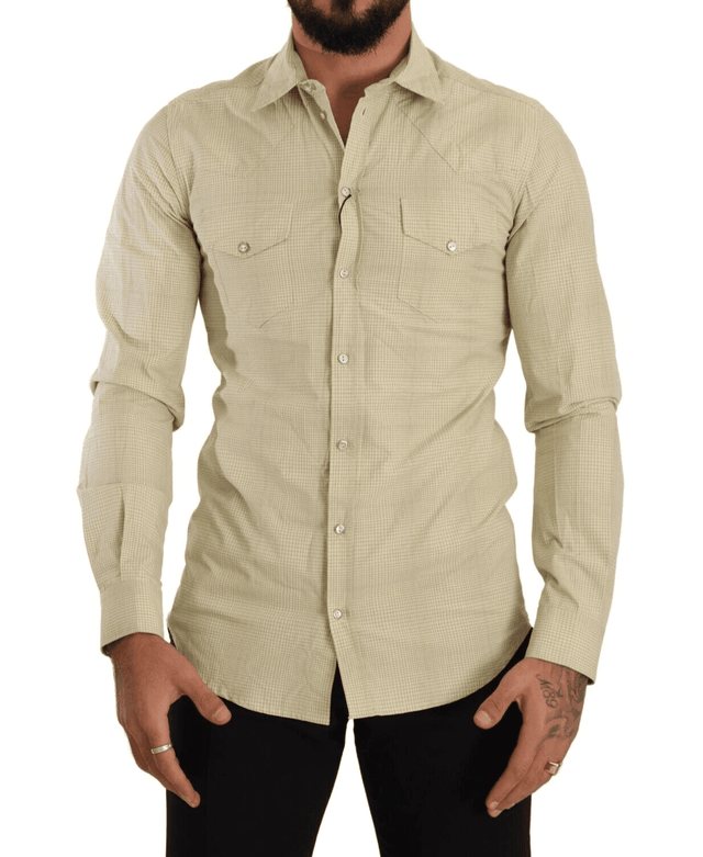 Dolce & Gabbana Elegant Sicilia Checkered Cotton Shirt - Hilstor