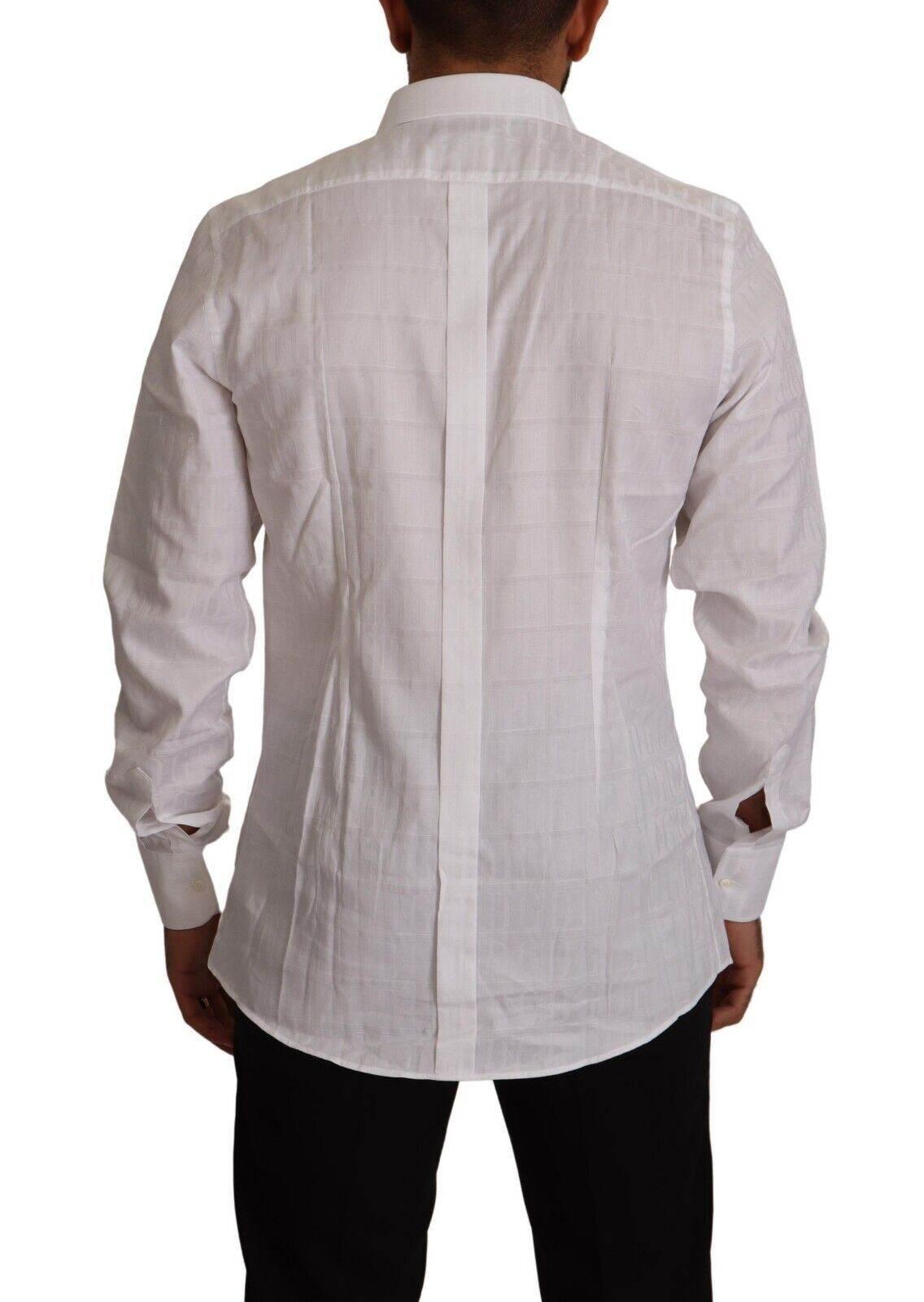 Dolce & Gabbana Elegant White Cotton Dress Shirt - Slim Fit - Hilstor