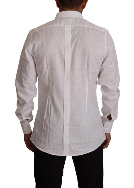 Dolce & Gabbana Elegant White Cotton Dress Shirt - Slim Fit - Hilstor