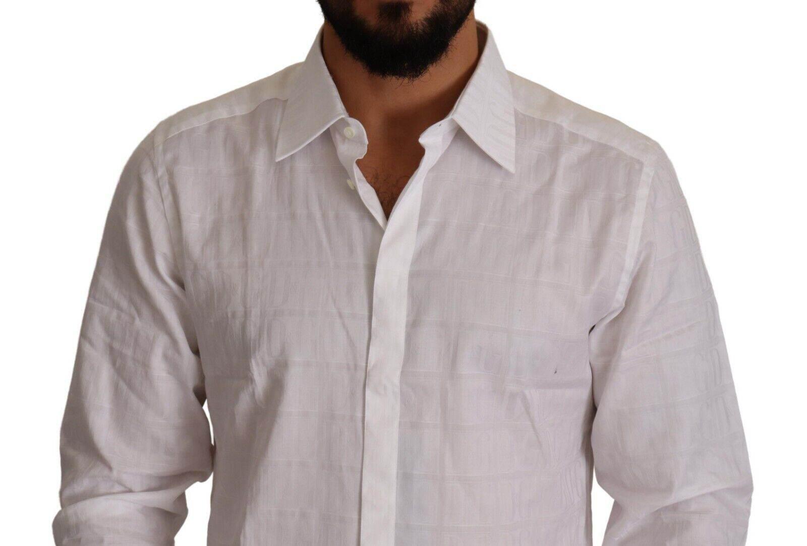 Dolce & Gabbana Elegant White Cotton Dress Shirt - Slim Fit - Hilstor