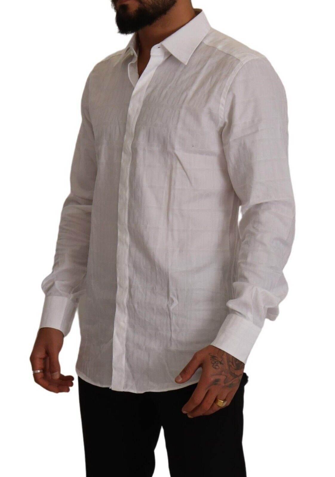 Dolce & Gabbana Elegant White Cotton Dress Shirt - Slim Fit - Hilstor