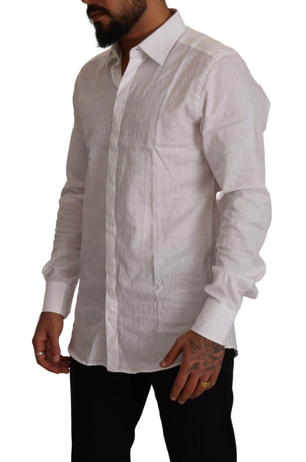 Dolce & Gabbana Elegant White Cotton Dress Shirt - Slim Fit - Hilstor
