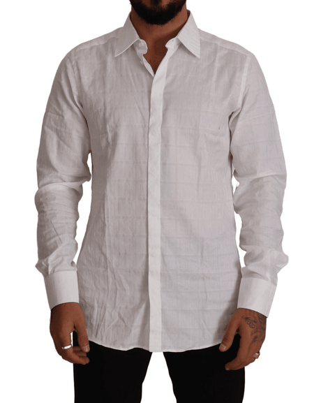 Dolce & Gabbana Elegant White Cotton Dress Shirt - Slim Fit - Hilstor