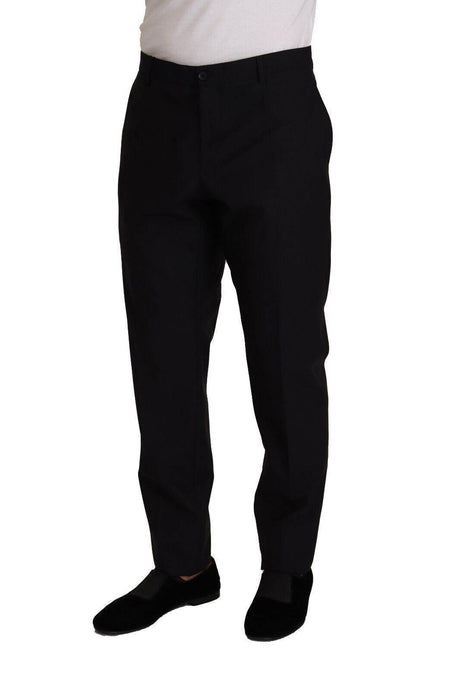 Dolce & Gabbana Blue Wool Silk Formal Trouser Dress Pants - Hilstor