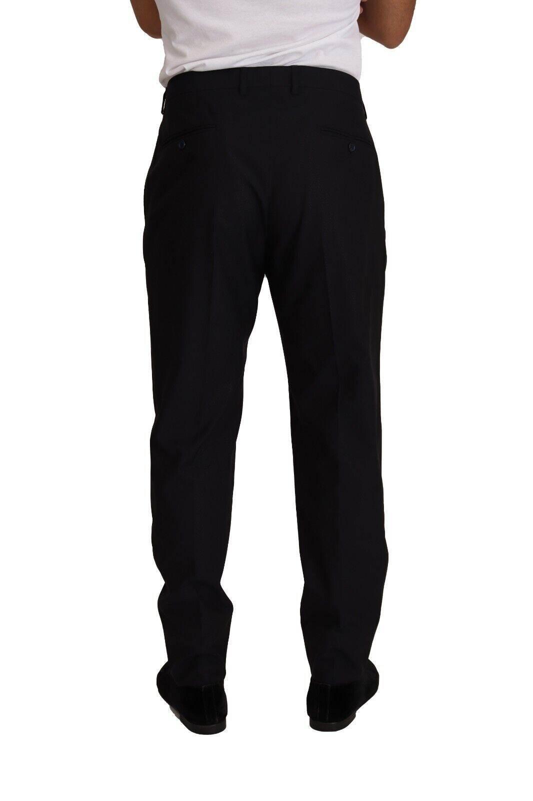 Dolce & Gabbana Blue Wool Silk Formal Trouser Dress Pants - Hilstor