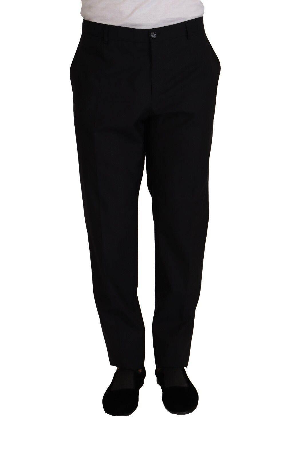 Dolce & Gabbana Blue Wool Silk Formal Trouser Dress Pants - Hilstor