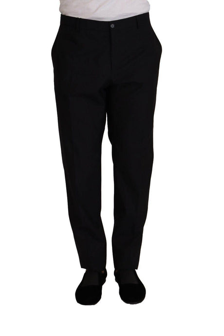 Dolce & Gabbana Blue Wool Silk Formal Trouser Dress Pants - Hilstor