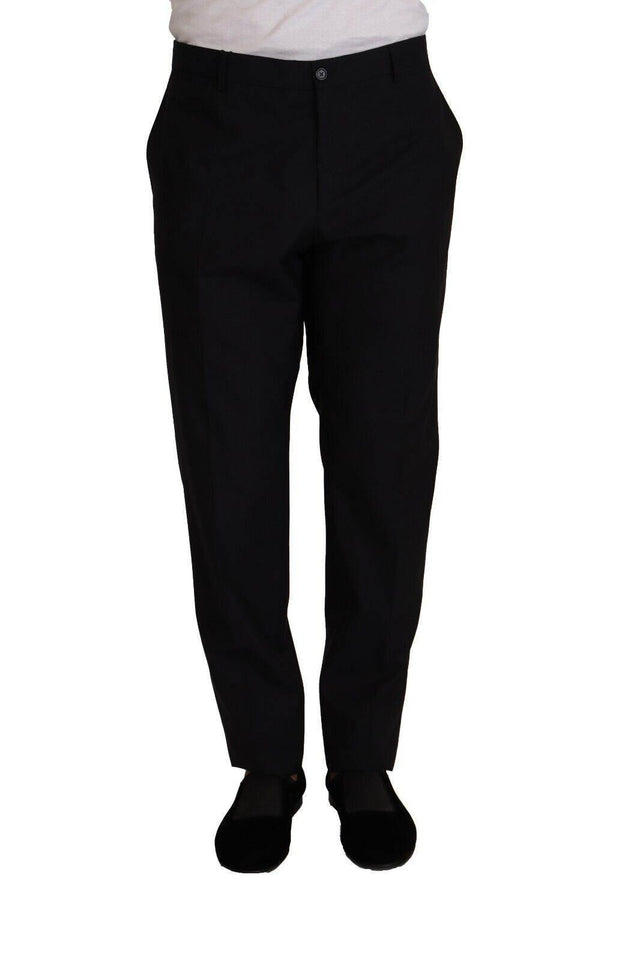 Dolce & Gabbana Blue Wool Silk Formal Trouser Dress Pants - Hilstor