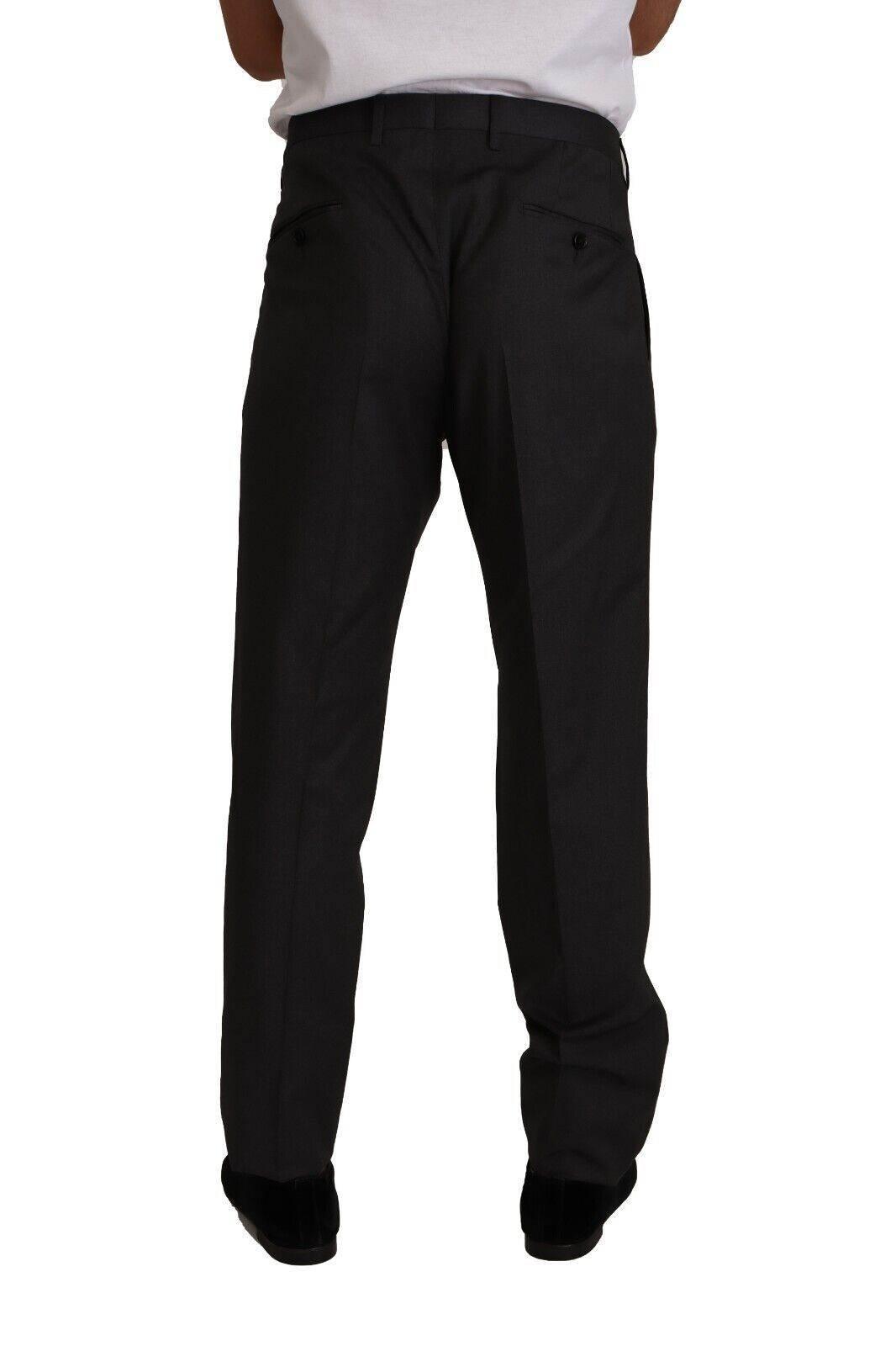 Dolce & Gabbana Gray Wool Formal Tuxedo Trouser Dress Pants - Hilstor