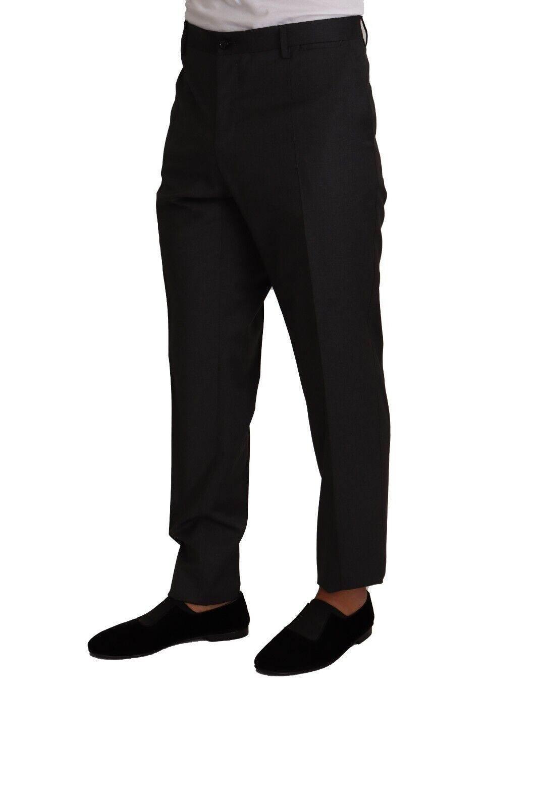 Dolce & Gabbana Gray Wool Formal Tuxedo Trouser Dress Pants - Hilstor