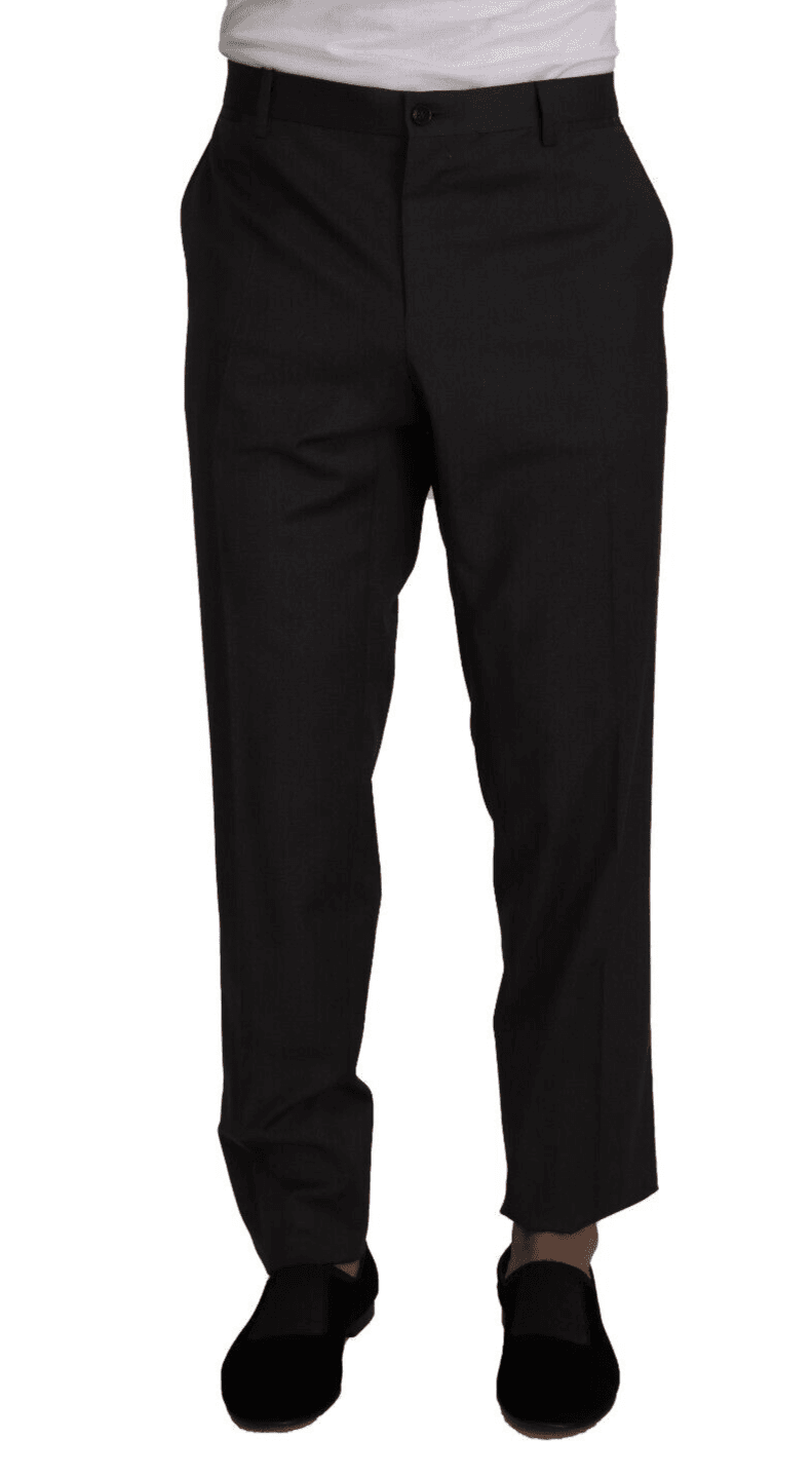 Dolce & Gabbana Gray Wool Formal Tuxedo Trouser Dress Pants - Hilstor
