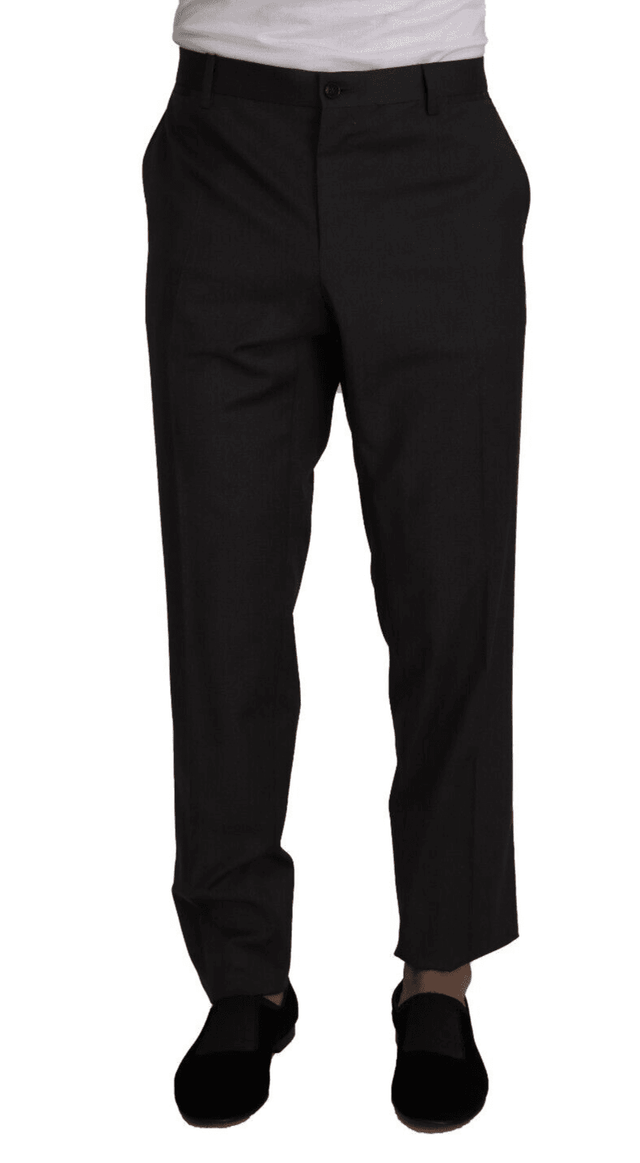 Dolce & Gabbana Gray Wool Formal Tuxedo Trouser Dress Pants - Hilstor