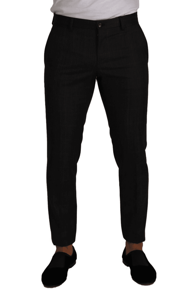 Dolce & Gabbana Gray Check Wool Formal Trouser Dress Pants - Hilstor