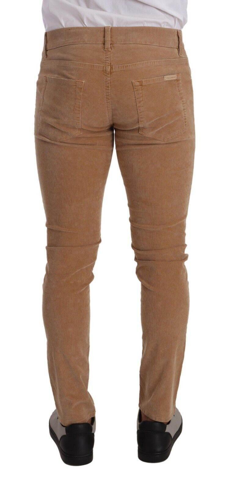 Dolce & Gabbana Brown Corduroy Cotton Skinny Slim Fit Jeans - Hilstor