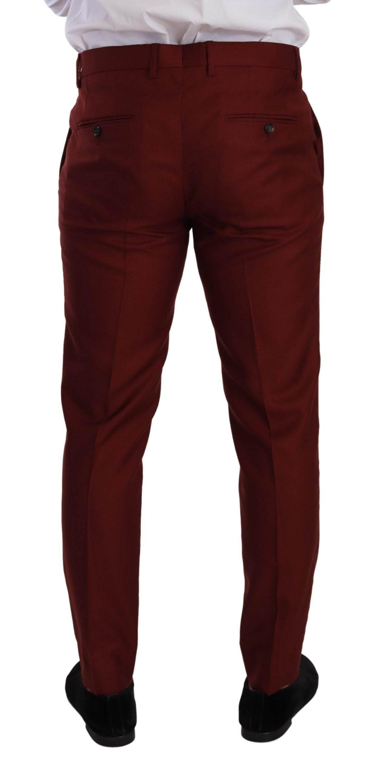 Dolce & Gabbana Red Cashmere Silk Dress Men Trouser Pants - Hilstor