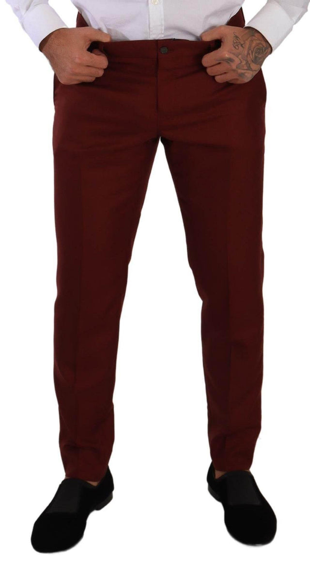 Dolce & Gabbana Red Cashmere Silk Dress Men Trouser Pants - Hilstor