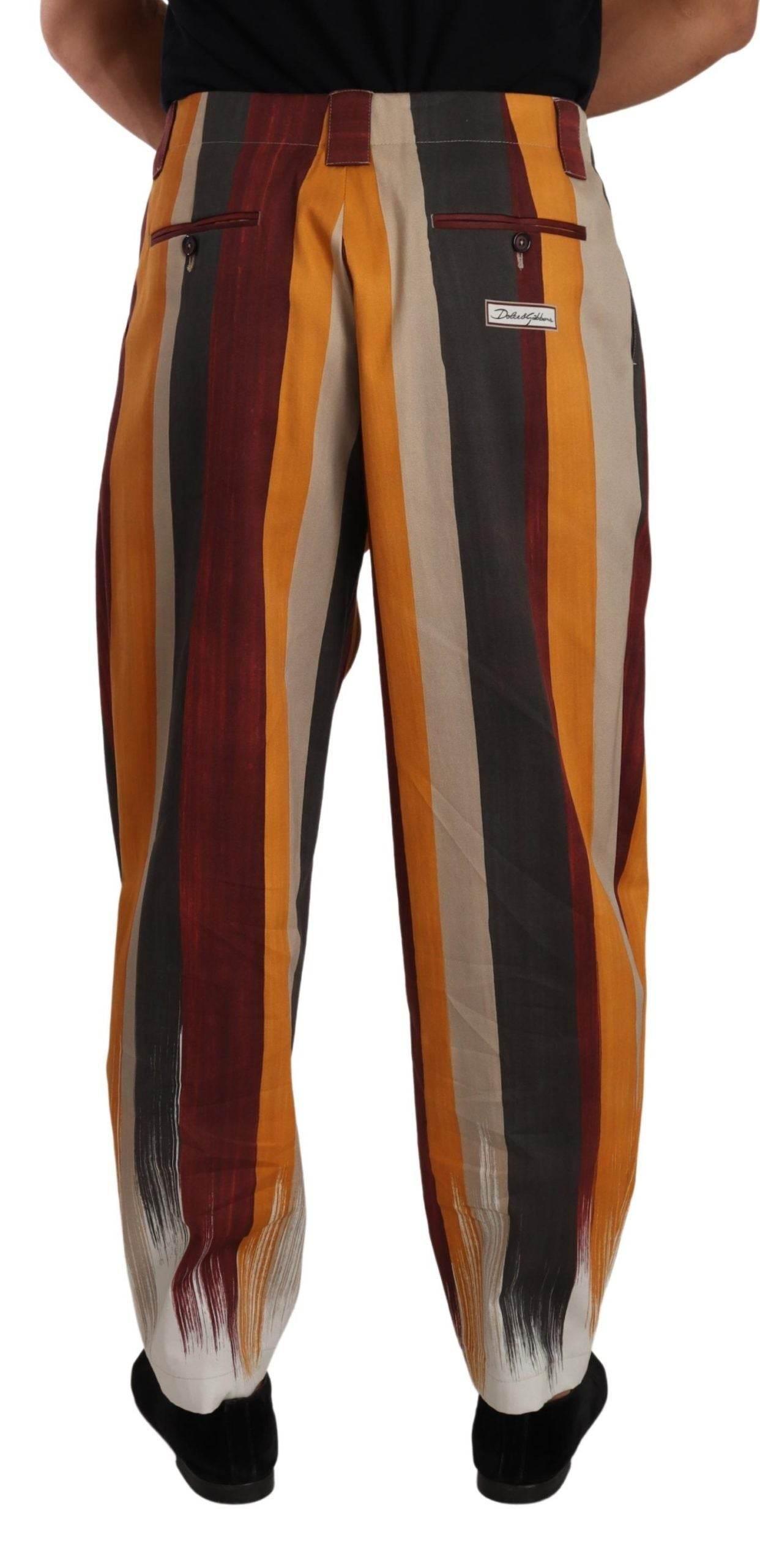 Dolce & Gabbana Elegant Striped Skinny Trousers - Hilstor