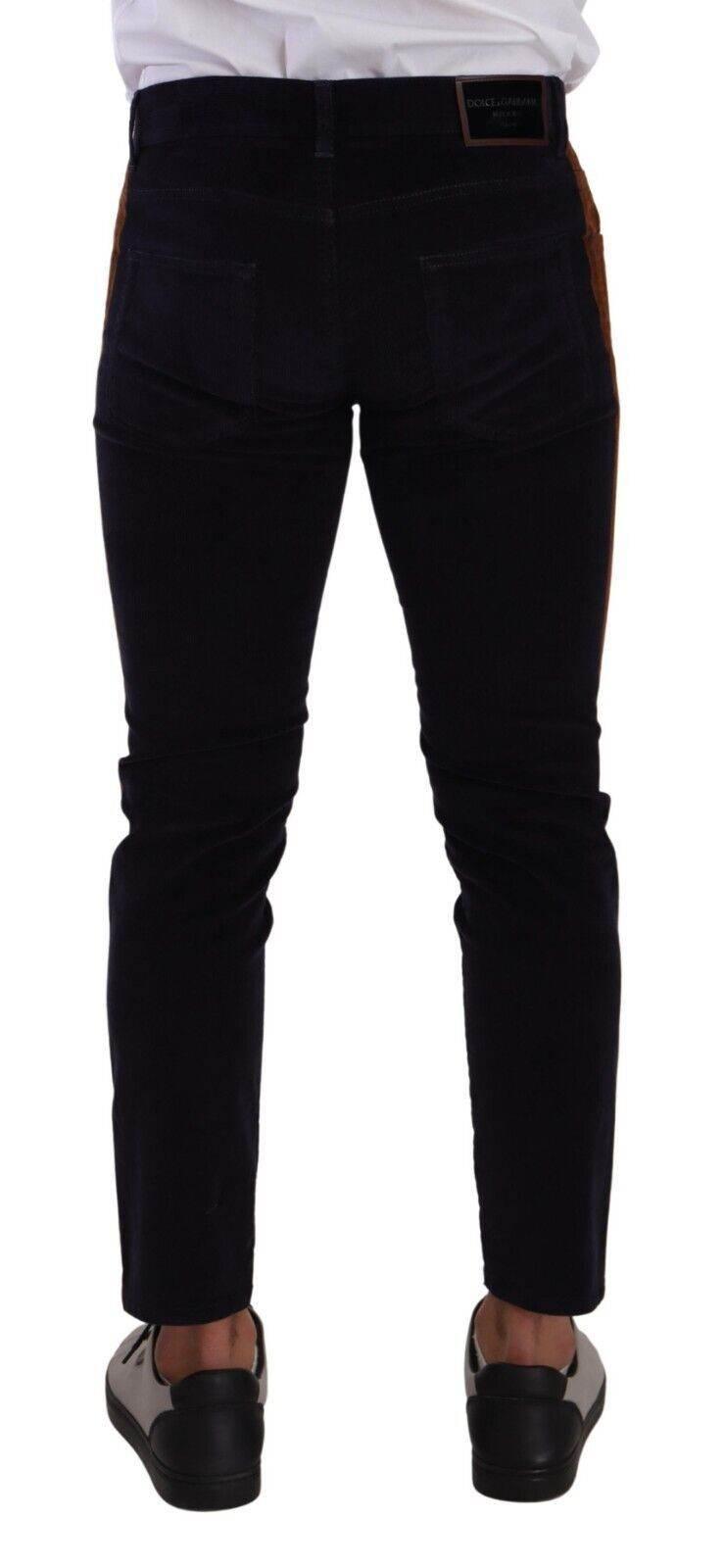Dolce & Gabbana Blue Cotton Stretch Skinny Corduroy Jeans - Hilstor