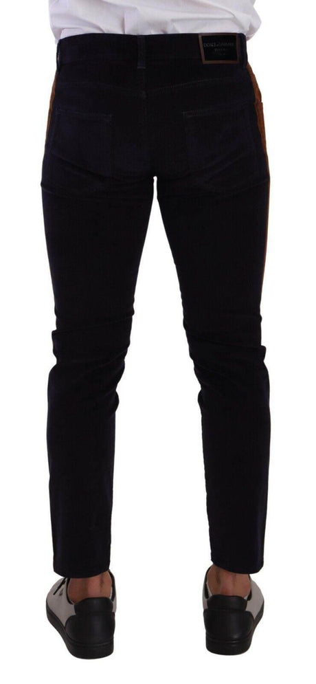Dolce & Gabbana Blue Cotton Stretch Skinny Corduroy Jeans - Hilstor