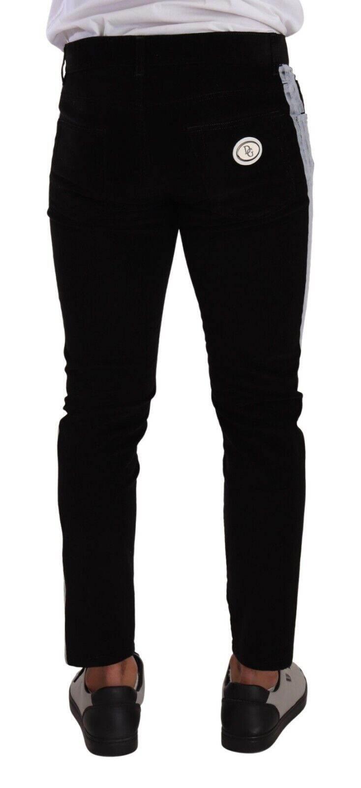 Dolce & Gabbana Black Cotton Stretch Skinny Corduroy Jeans - Hilstor