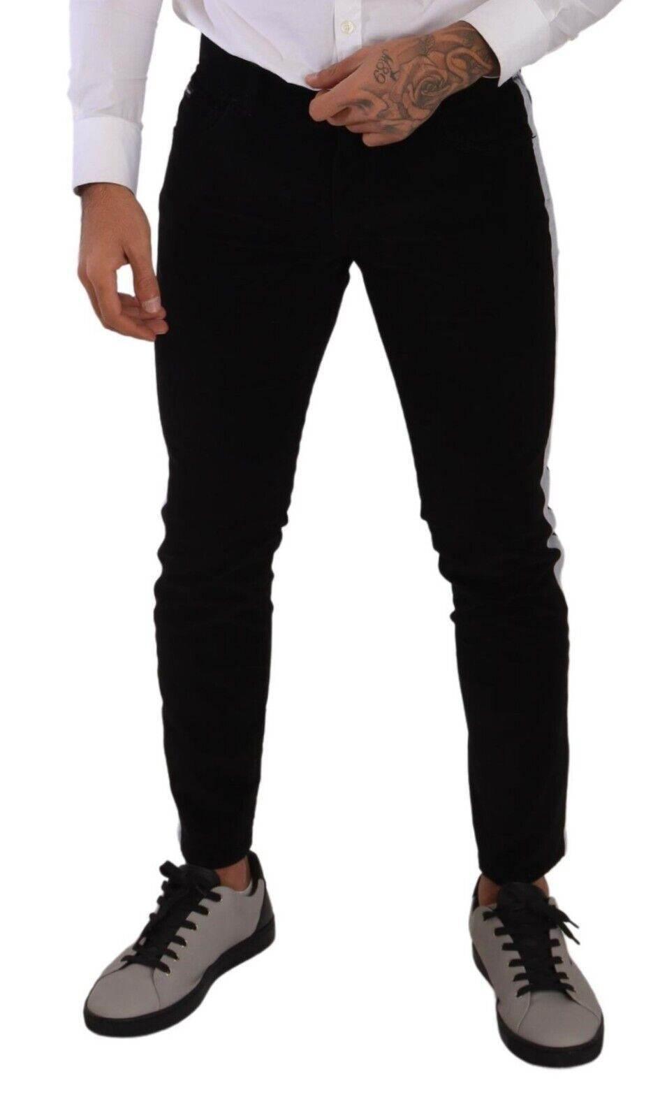 Dolce & Gabbana Black Cotton Stretch Skinny Corduroy Jeans - Hilstor