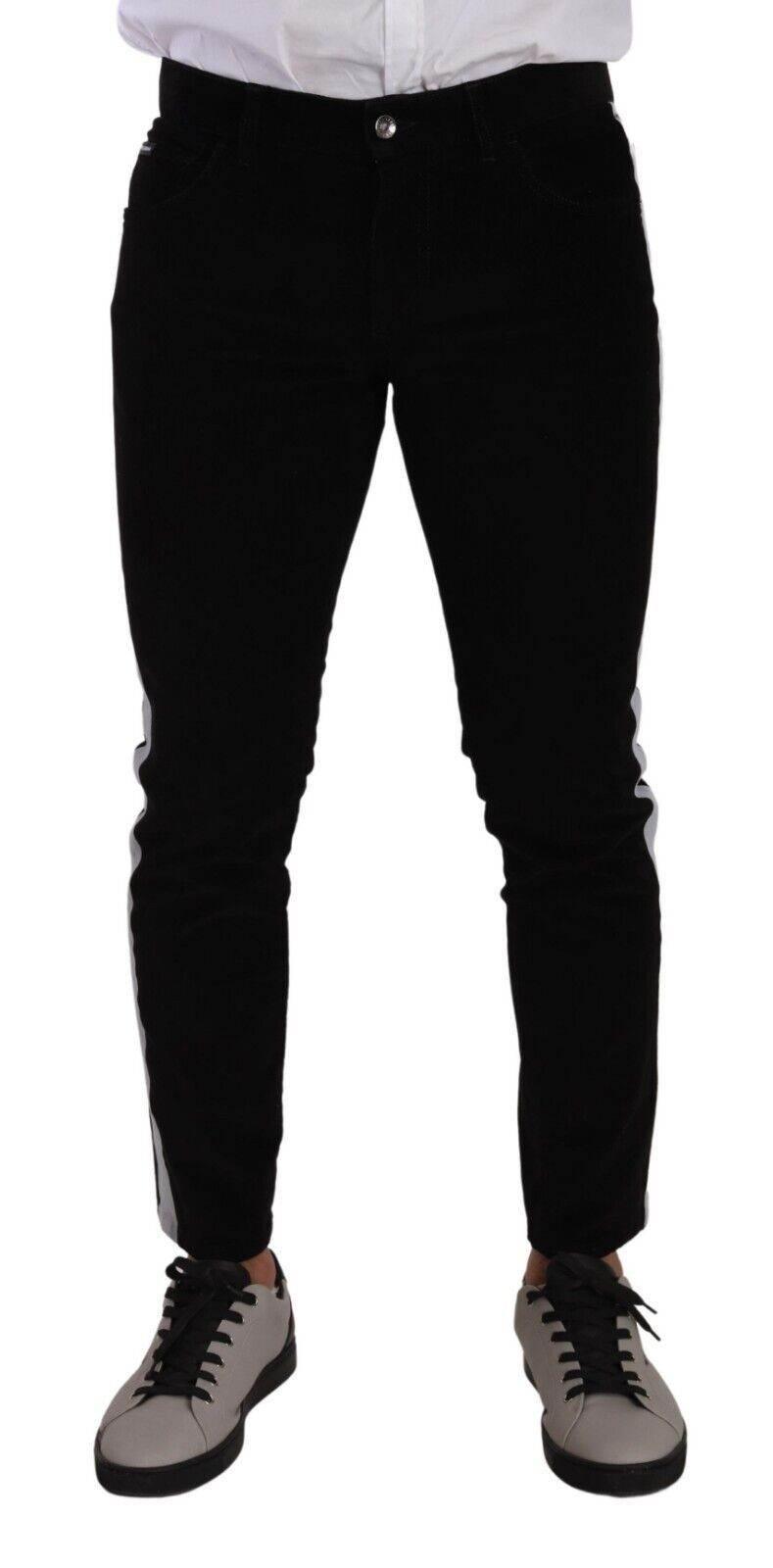 Dolce & Gabbana Black Cotton Stretch Skinny Corduroy Jeans - Hilstor