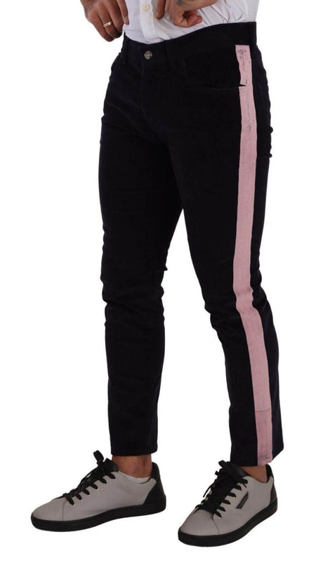 Dolce & Gabbana Blue Corduroy Cotton Stretch Skinny Jeans - Hilstor