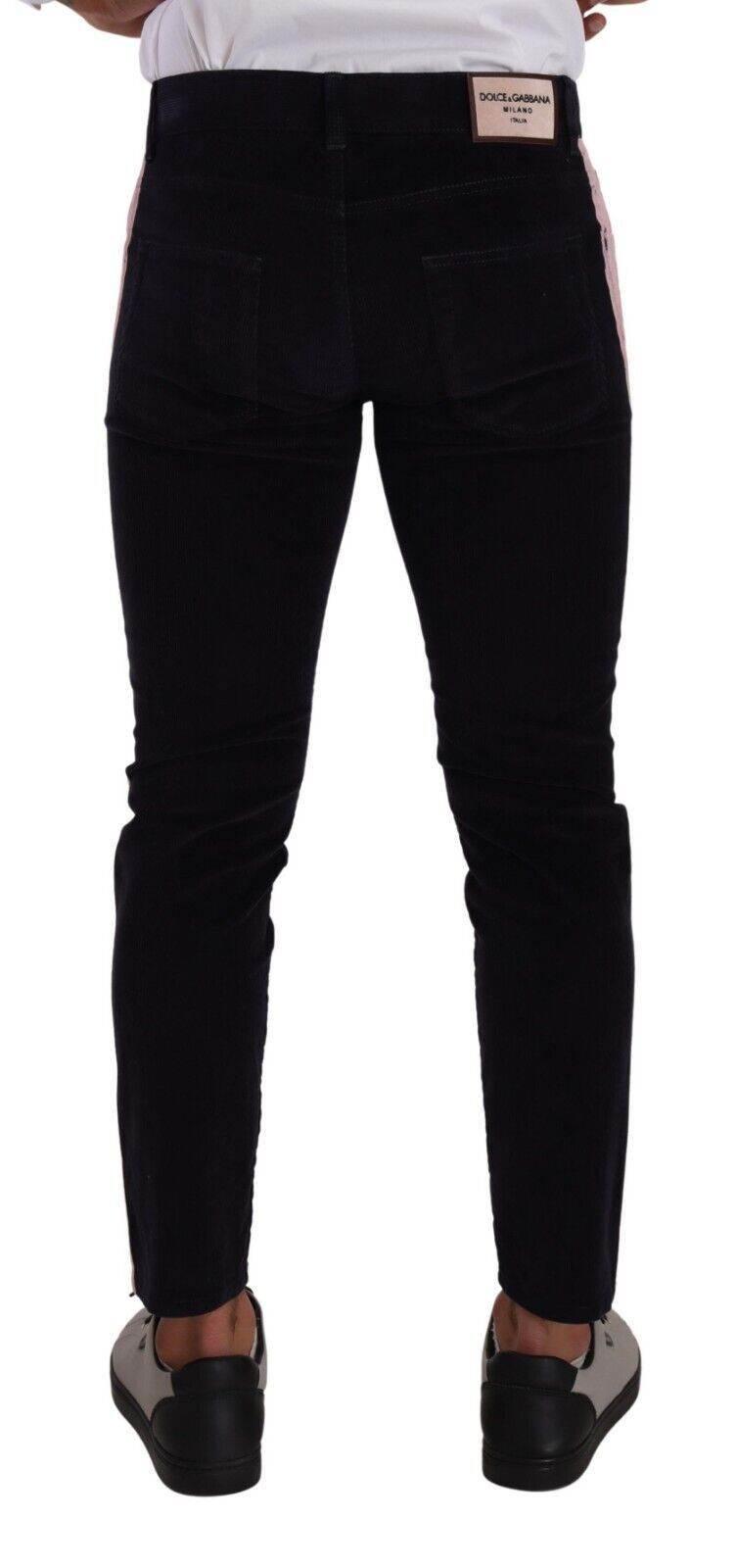 Dolce & Gabbana Blue Corduroy Cotton Stretch Skinny Jeans - Hilstor