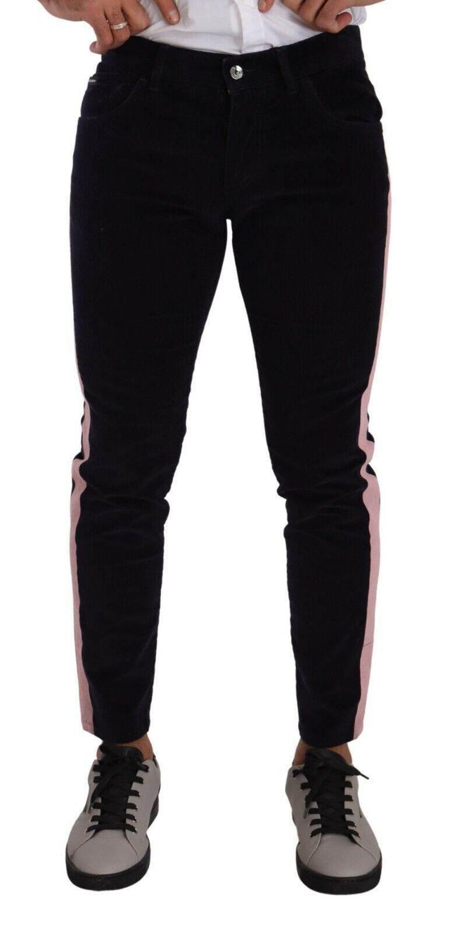 Dolce & Gabbana Blue Corduroy Cotton Stretch Skinny Jeans - Hilstor
