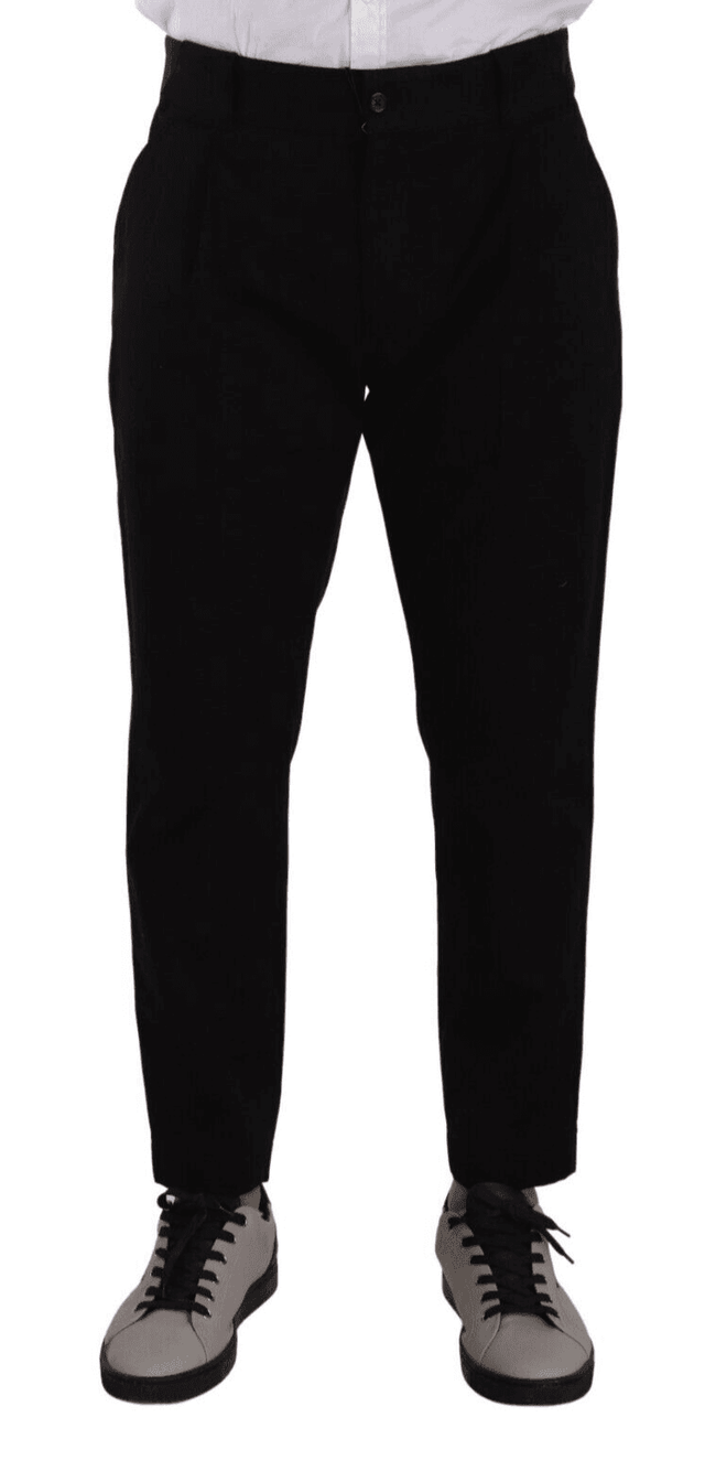 Dolce & Gabbana Black Cotton Stretch Chinos Trouser Jeans - Hilstor
