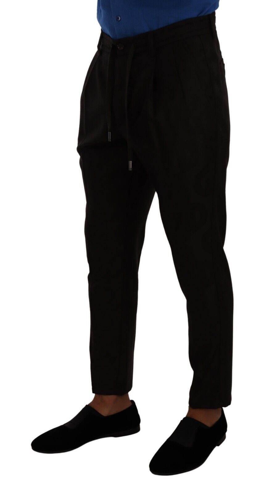 Dolce & Gabbana Bordeaux Wool Men Skinny Trouser Pants - Hilstor
