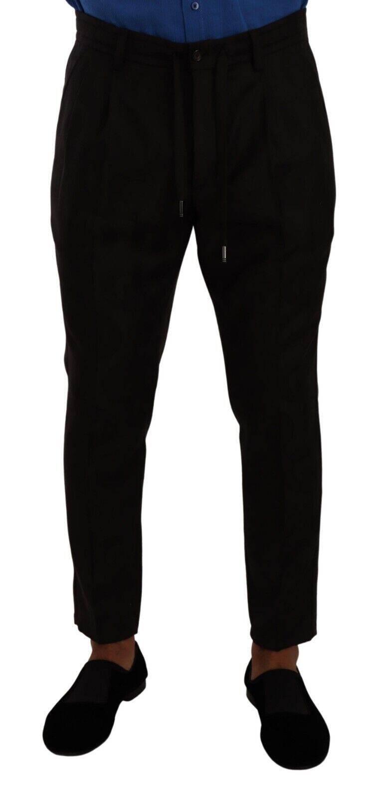 Dolce & Gabbana Bordeaux Wool Men Skinny Trouser Pants - Hilstor