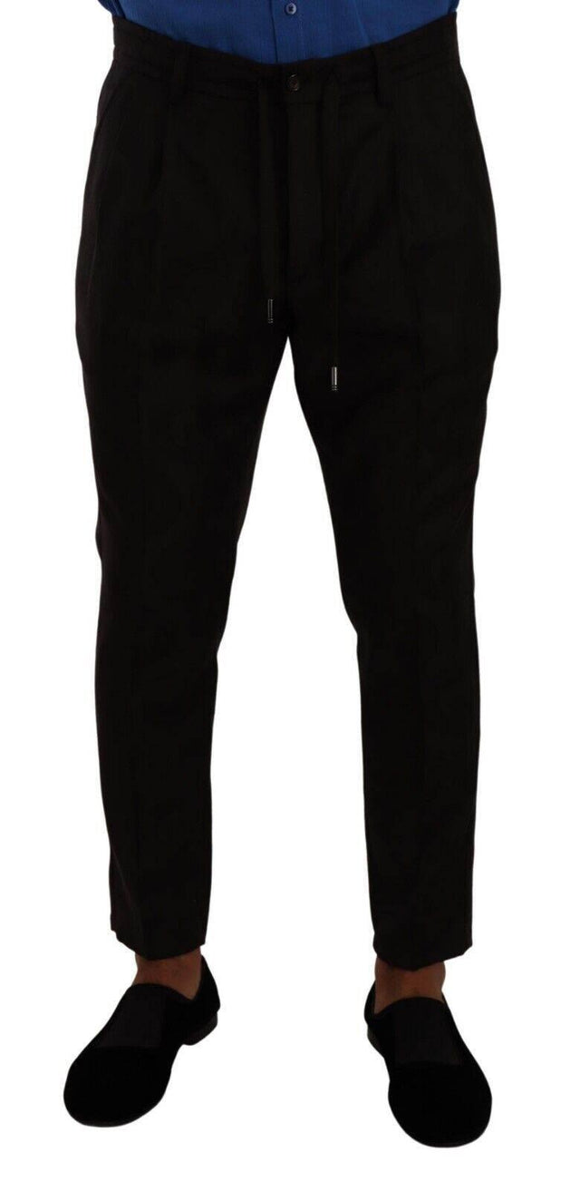 Dolce & Gabbana Bordeaux Wool Men Skinny Trouser Pants - Hilstor