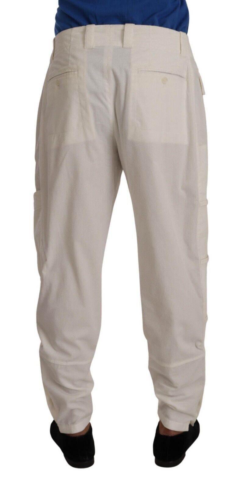 Dolce & Gabbana Elegant Off White Cargo Pants - Regular Fit - Hilstor