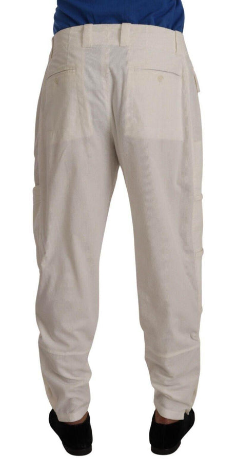 Dolce & Gabbana Elegant Off White Cargo Pants - Regular Fit - Hilstor