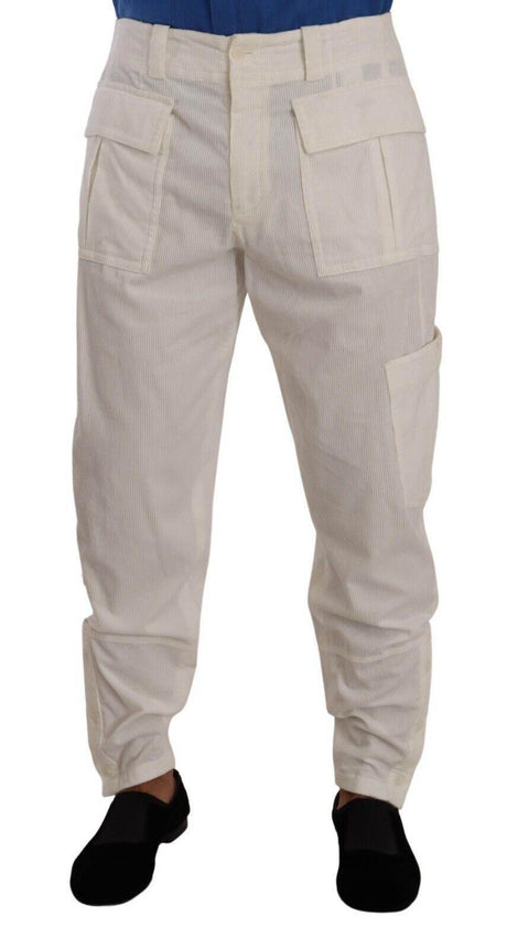 Dolce & Gabbana Elegant Off White Cargo Pants - Regular Fit - Hilstor