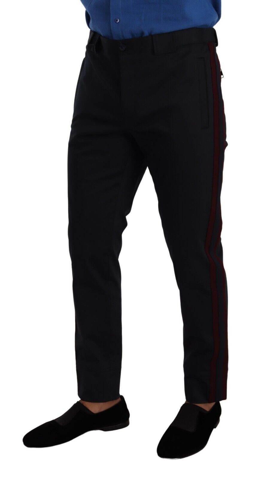 Dolce & Gabbana Blue Bordeaux Cotton Skinny Chino Pants - Hilstor