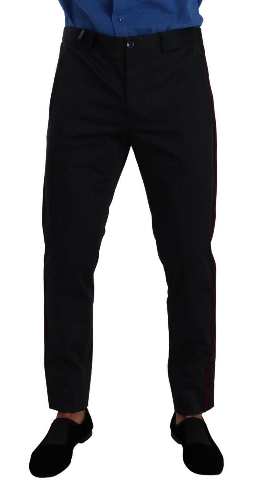 Dolce & Gabbana Blue Bordeaux Cotton Skinny Chino Pants - Hilstor