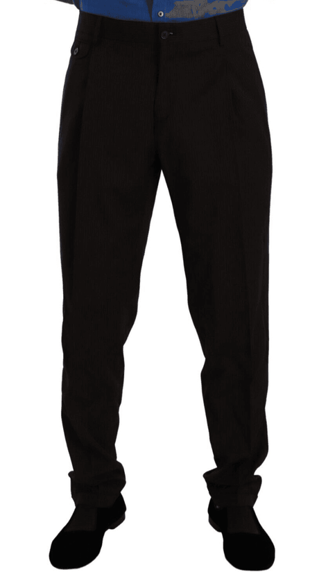 Dolce & Gabbana Brown Wool Skinny Formal Dress Pants - Hilstor