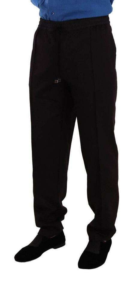 Dolce & Gabbana Bordeaux Cotton Mens Skinny Trouser Pants - Hilstor