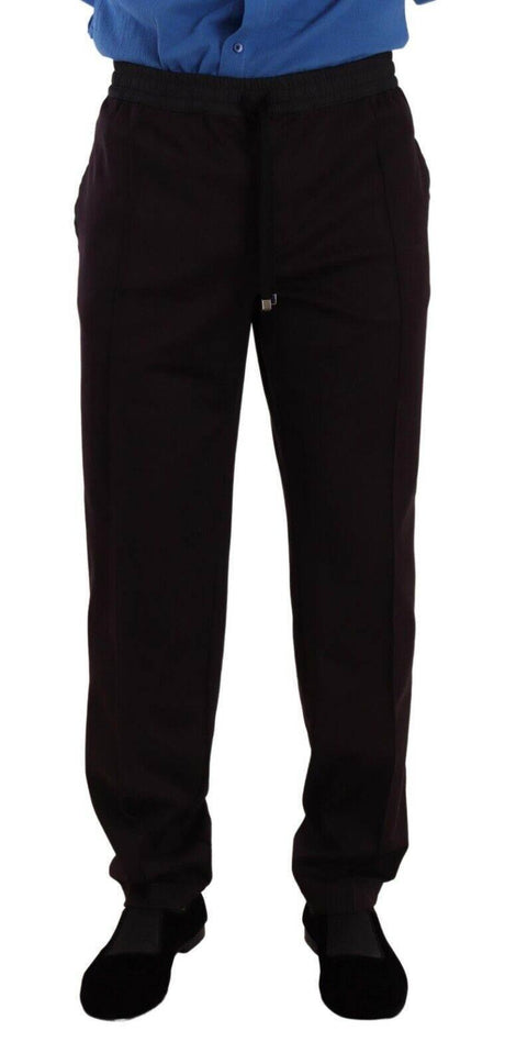 Dolce & Gabbana Bordeaux Cotton Mens Skinny Trouser Pants - Hilstor