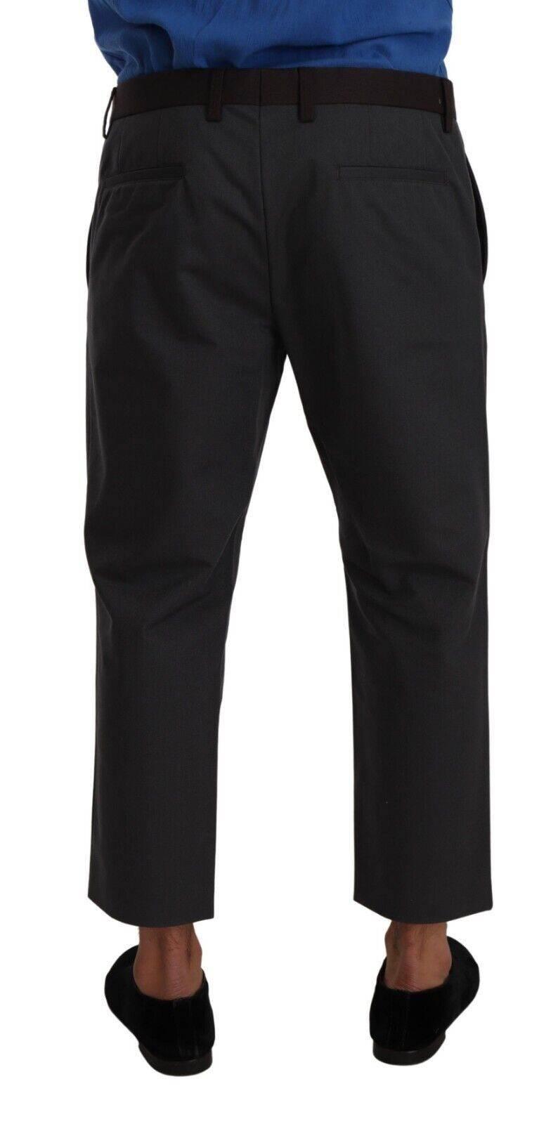 Dolce & Gabbana Gray Bordeaux Striped Cropped Trouser Pants - Hilstor