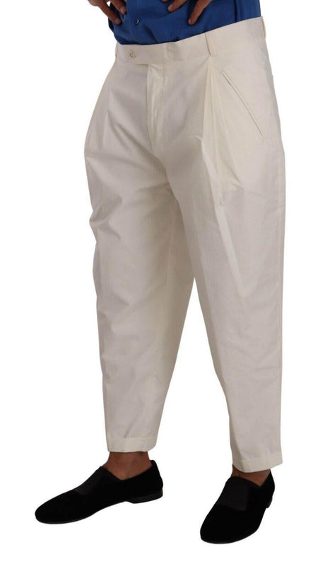 Dolce & Gabbana Elegant White Cotton Stretch Dress Pants - Hilstor