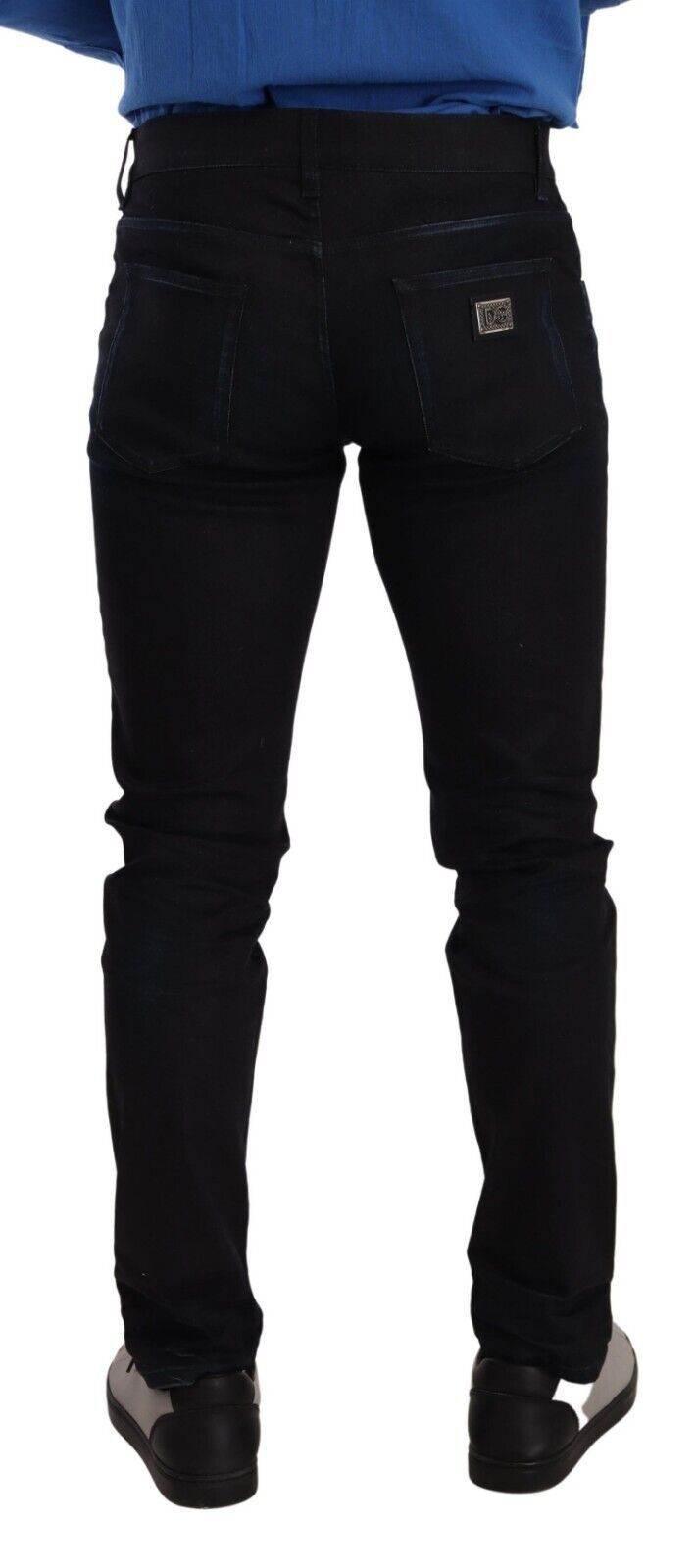 Dolce & Gabbana Blue Cotton Stretch Skinny Denim Trouser Jeans - Hilstor