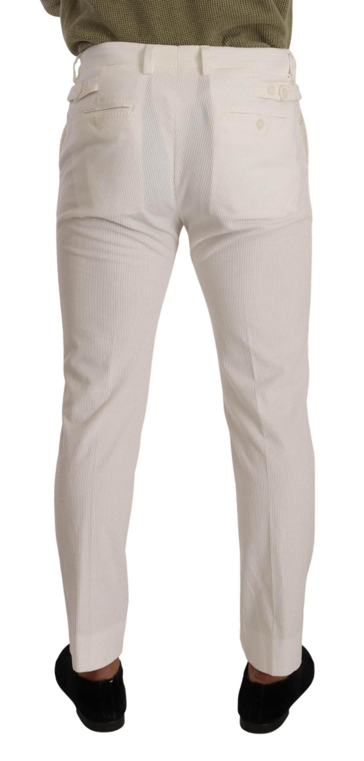 Dolce & Gabbana Elegant Slim Fit Cotton Trousers - Hilstor